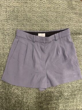 Babaton Effortless Dark Grey High-Waist Pleated Women's Shorts